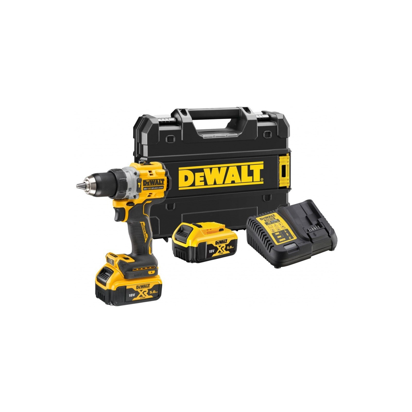 dcd805p2t-dewalt-18v-suktuvas-smuginis-greztuvas-2x50-ah DCD805P2T DeWALT 18V suktuvas-smūginis gręžtuvas (2x5.0 Ah) - Image 1
