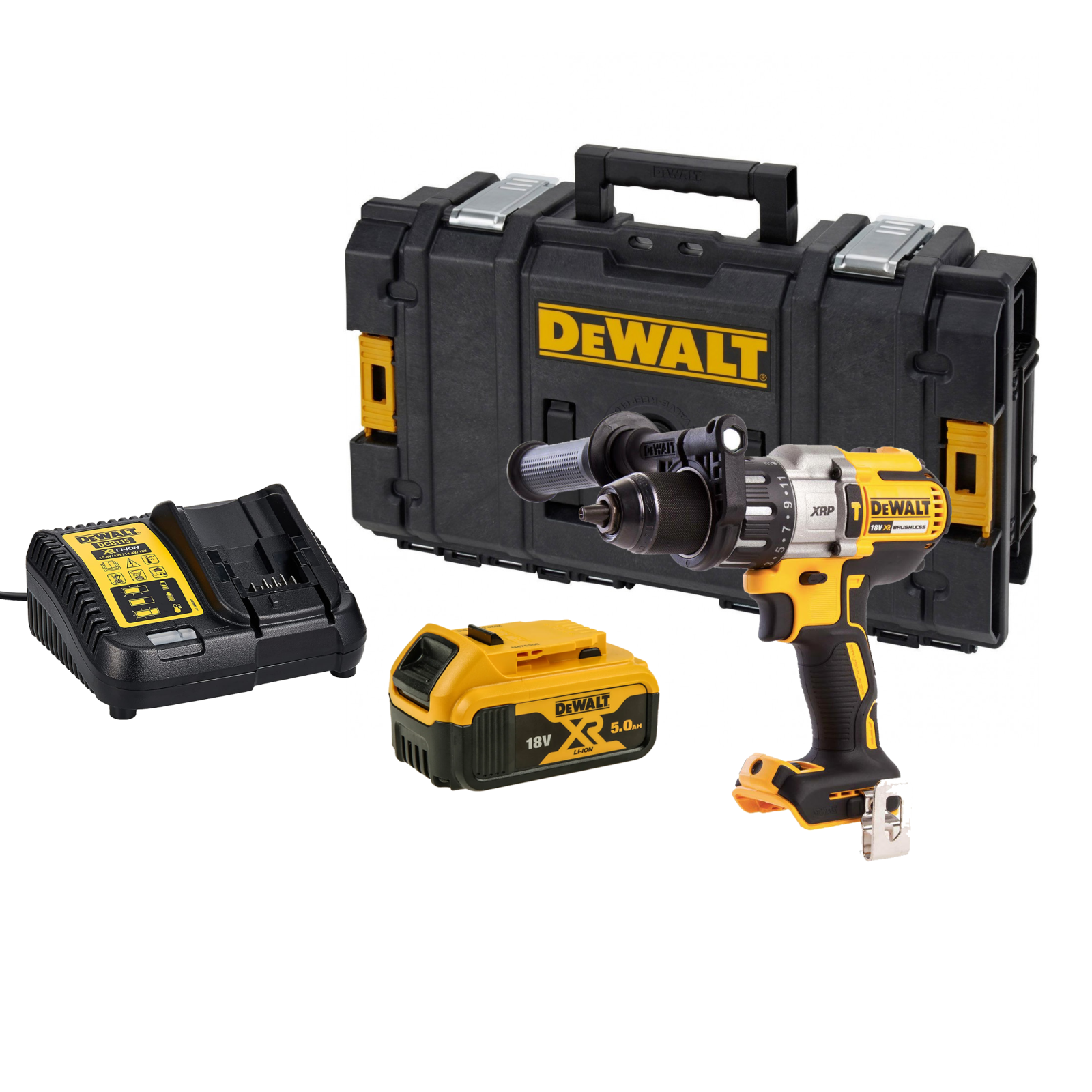 dcd996p1k-dewalt-18v-suktuvas-smuginis-greztuvas-1x50-ah-dovana DCD996P1K DeWALT 18V suktuvas - smūginis gręžtuvas (1x5.0 Ah) + DOVANA! - Image 1
