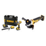 DCD996P2 DeWALT 18V akumuliatorinis suktuvas - gręžtuvas + DCG405N 18V kampinis šlifuoklis