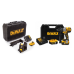 DCD996P2 DeWALT 18V suktuvas-gręžtuvas + DCE088D1R kryžminių linijų lazerinis nivelyras