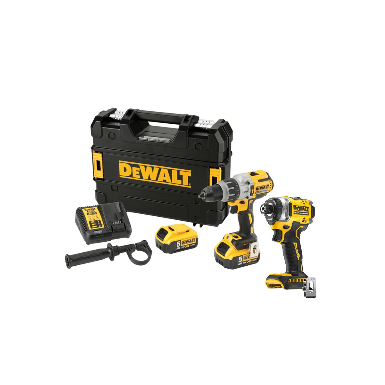 dcd996p2-dewalt-18v-suktuvas-smuginis-greztuvas-2x50-ah-dcf860n-18v-smuginis-suktuvas DCD996P2 DeWALT 18V suktuvas - smūginis gręžtuvas (2x5.0 Ah) + DCF860N 18V smūginis suktuvas - Image 1