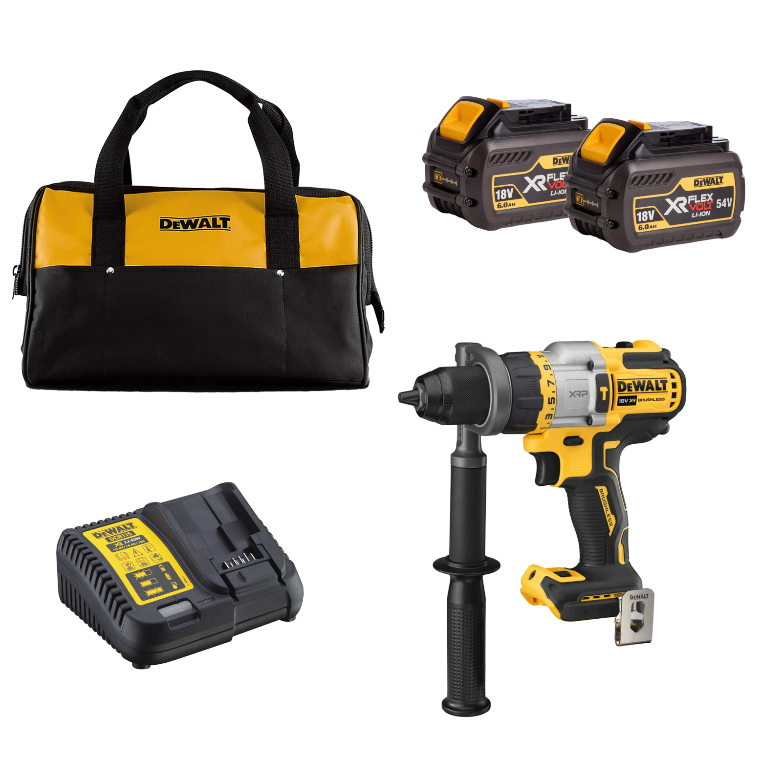 dcd999t2c-dewalt-18v-flexvolt-advantage-suktuvas-smuginis-greztuvas-2x60-ah DCD999T2C DeWALT 18V FLEXVOLT Advantage suktuvas - smūginis gręžtuvas (2x6.0 Ah) - Image 1