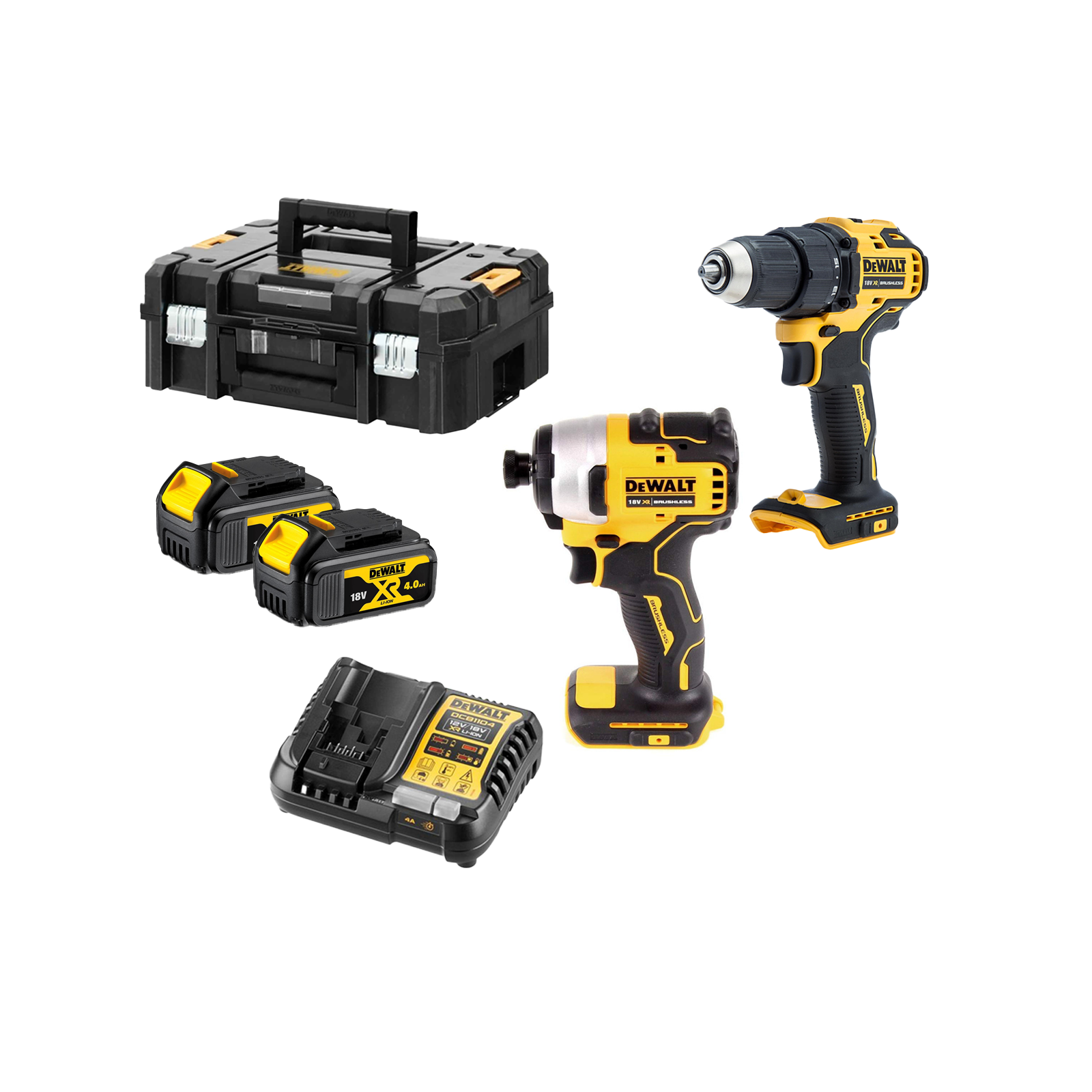 dcdc809m2-dewalt-18v-greztuvo-suktuvo-ir-smuginio-suktuvo-rinkinys-2x40-ah DCDC809M2 DeWALT 18V gręžtuvo - suktuvo ir smūginio suktuvo rinkinys (2x4.0 Ah) - Image 1