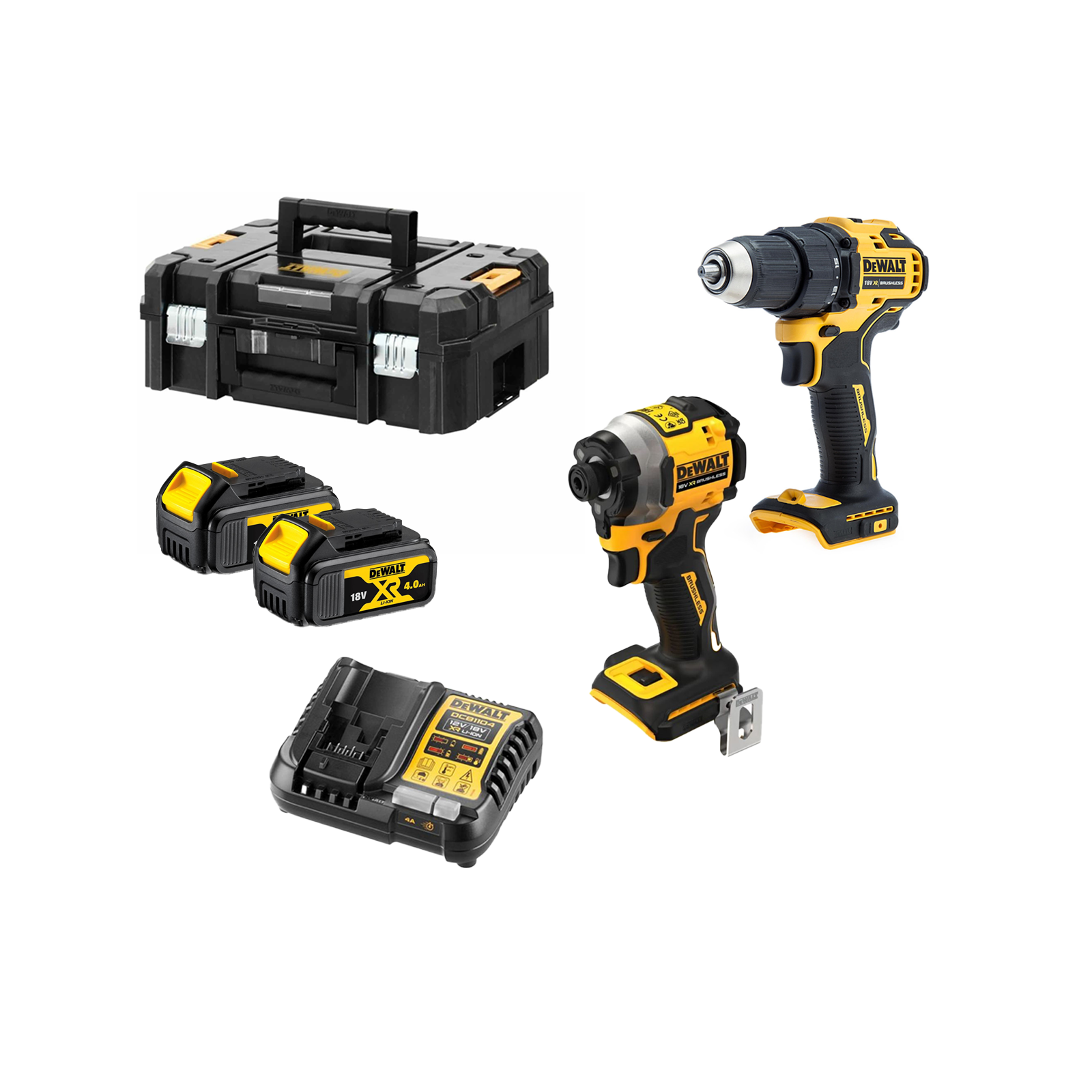 dcdf708m2-dewalt-18v-greztuvo-suktuvo-ir-smuginio-suktuvo-rinkinys-2x40-ah DCDF708M2 DeWALT 18V gręžtuvo - suktuvo ir smūginio suktuvo rinkinys (2x4.0 Ah) - Image 1