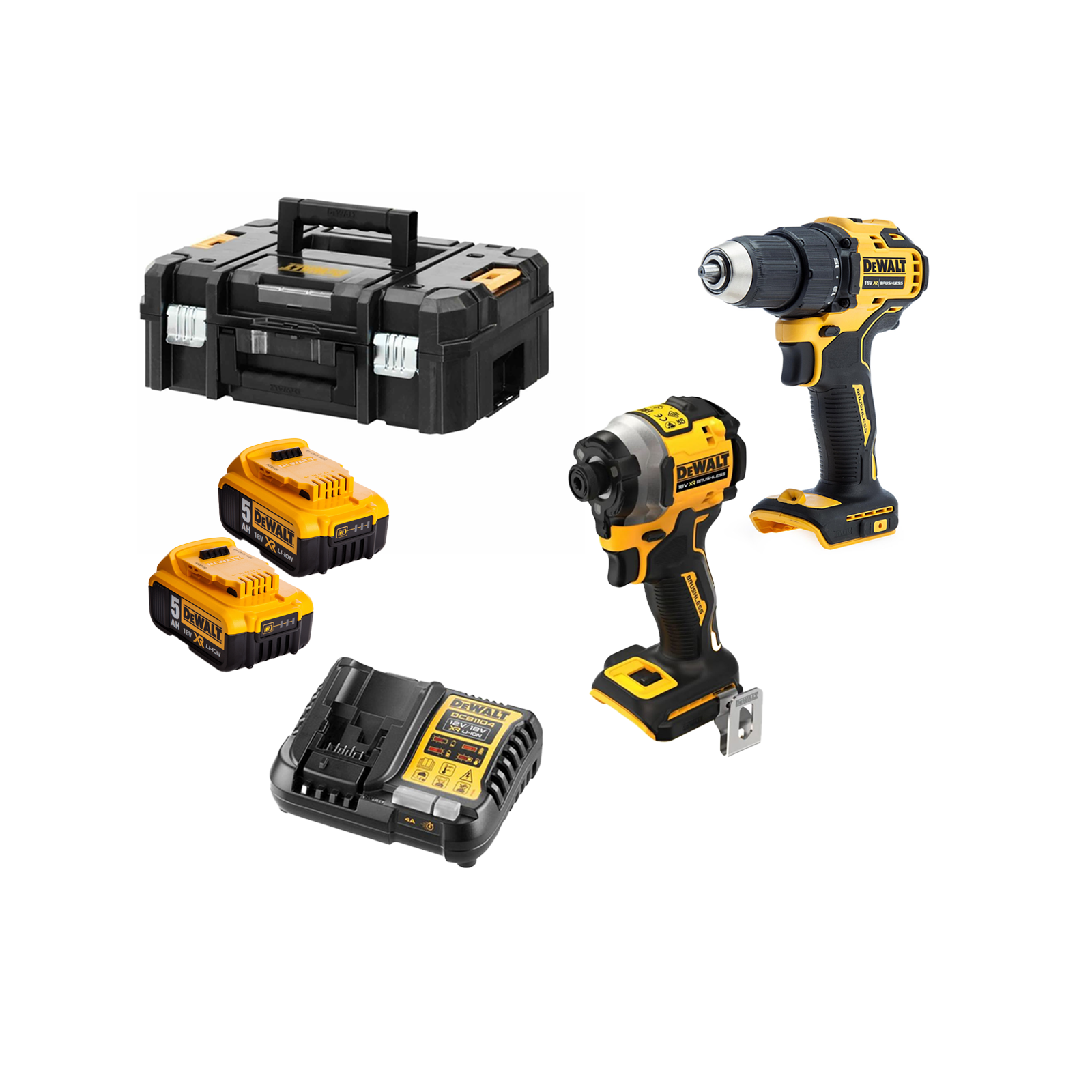dcdf708p2-dewalt-18v-greztuvo-suktuvo-ir-smuginio-suktuvo-rinkinys-2x50-ah DCDF708P2 DeWALT 18V gręžtuvo - suktuvo ir smūginio suktuvo rinkinys (2x5.0 Ah) - Image 1