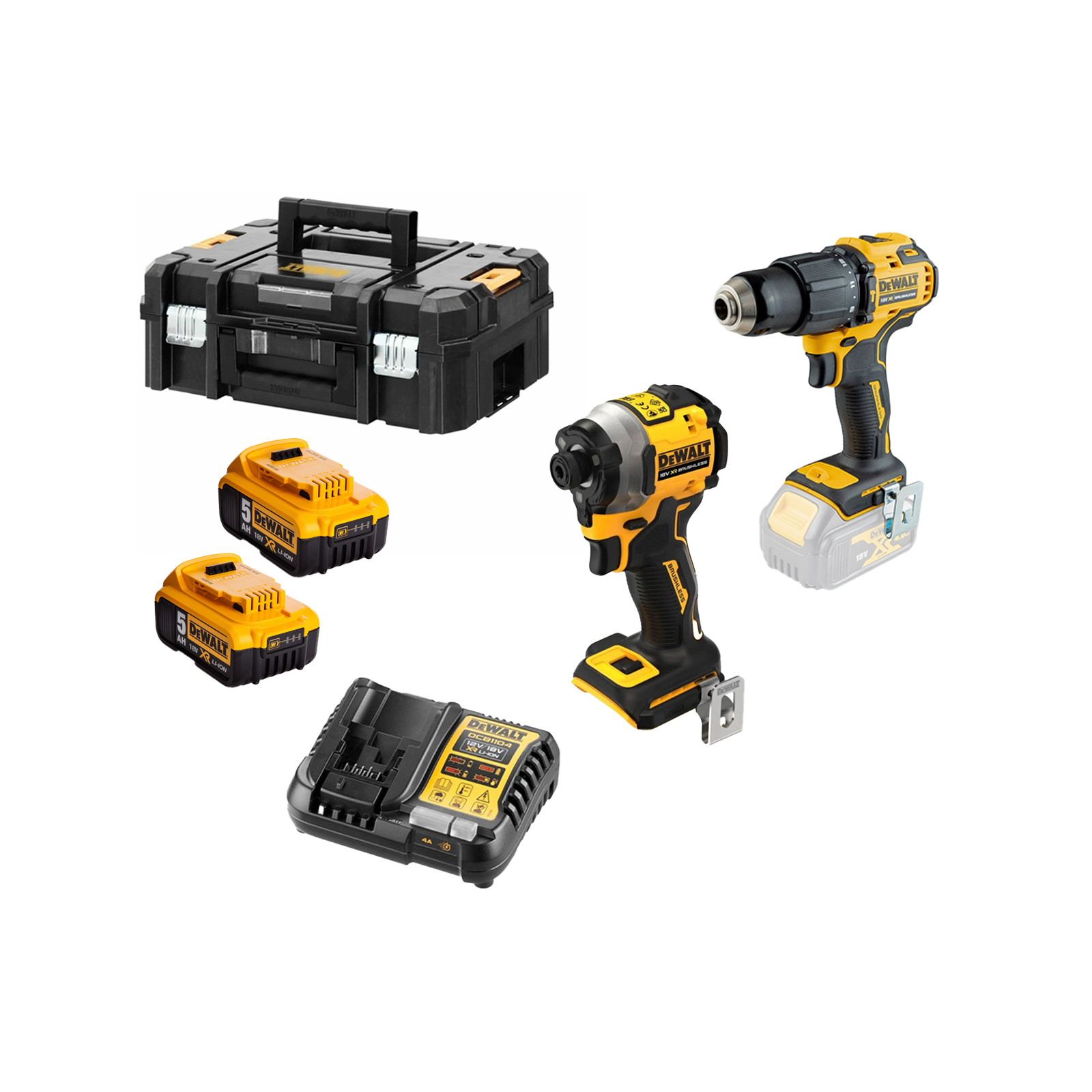dcdf709p2-dewalt-18v-greztuvo-suktuvo-ir-smuginio-suktuvo-rinkinys-2x50-ah DCDF709P2 DeWALT 18V gręžtuvo - suktuvo ir smūginio suktuvo rinkinys (2x5.0 Ah) - Image 1