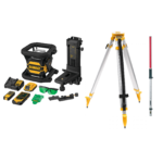 DCE080D1GS DeWALT akumuliatorinis rotacinis nivelyras + DE0736 lazerio skalės strypas + stovas