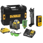 DCE0811D1G DeWALT dviejų linijų lazerinis nivelyras + DE0892G lazerio detektorius