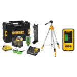 DCE0811D1G DeWALT lazerinis nivelyras + DE0892G lazerio detektorius + DE0881T stovas