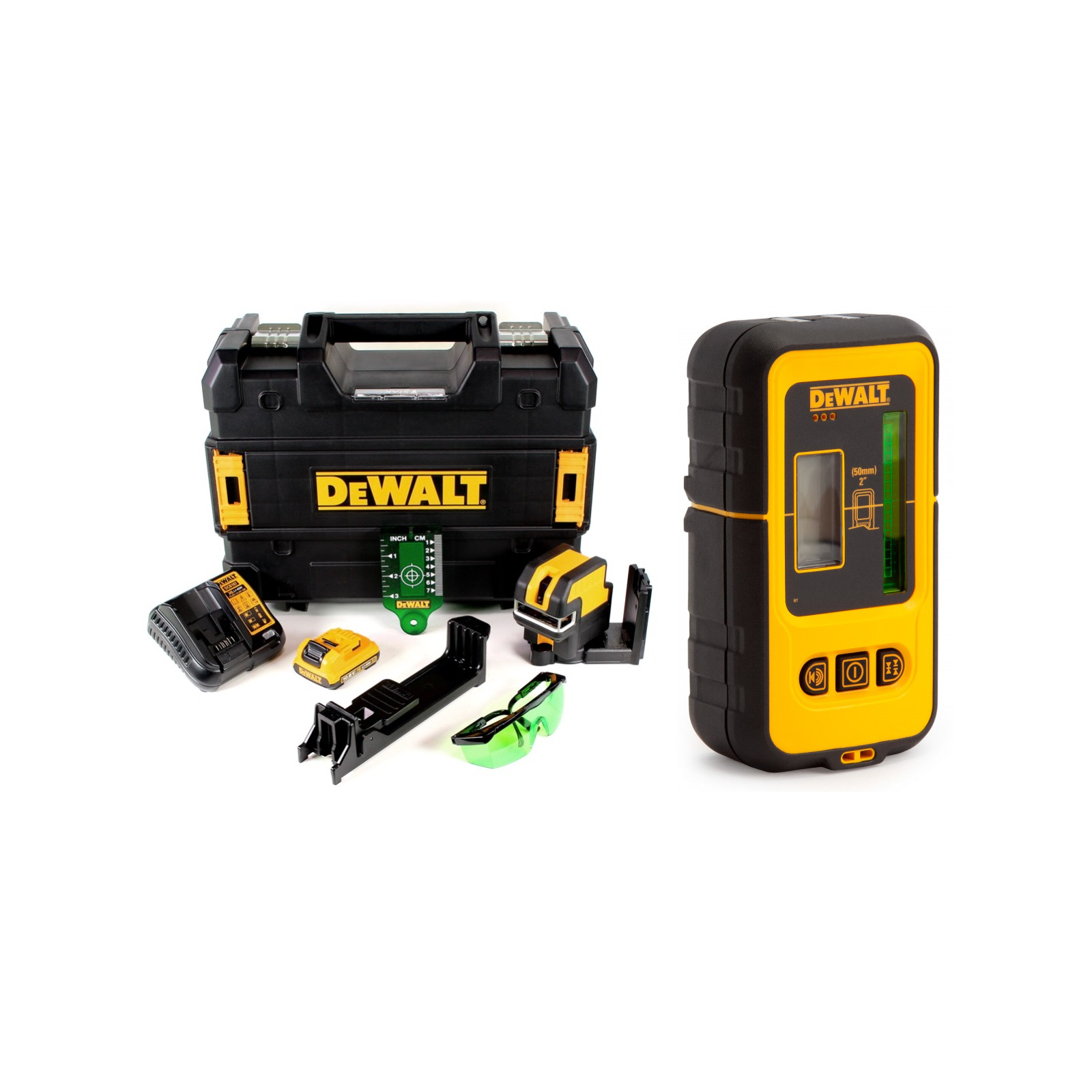 dce0825d1g-dewalt-kryzminis-lazerinis-nivelyras-de0892-linijinio-lazerio-detektorius DCE0825D1G DeWALT kryžminis lazerinis nivelyras + DE0892 linijinio lazerio detektorius - Image 1