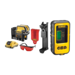 DCE0825D1R DeWALT kryžminis lazerinis nivelyras + DE0892 linijinio lazerio detektorius