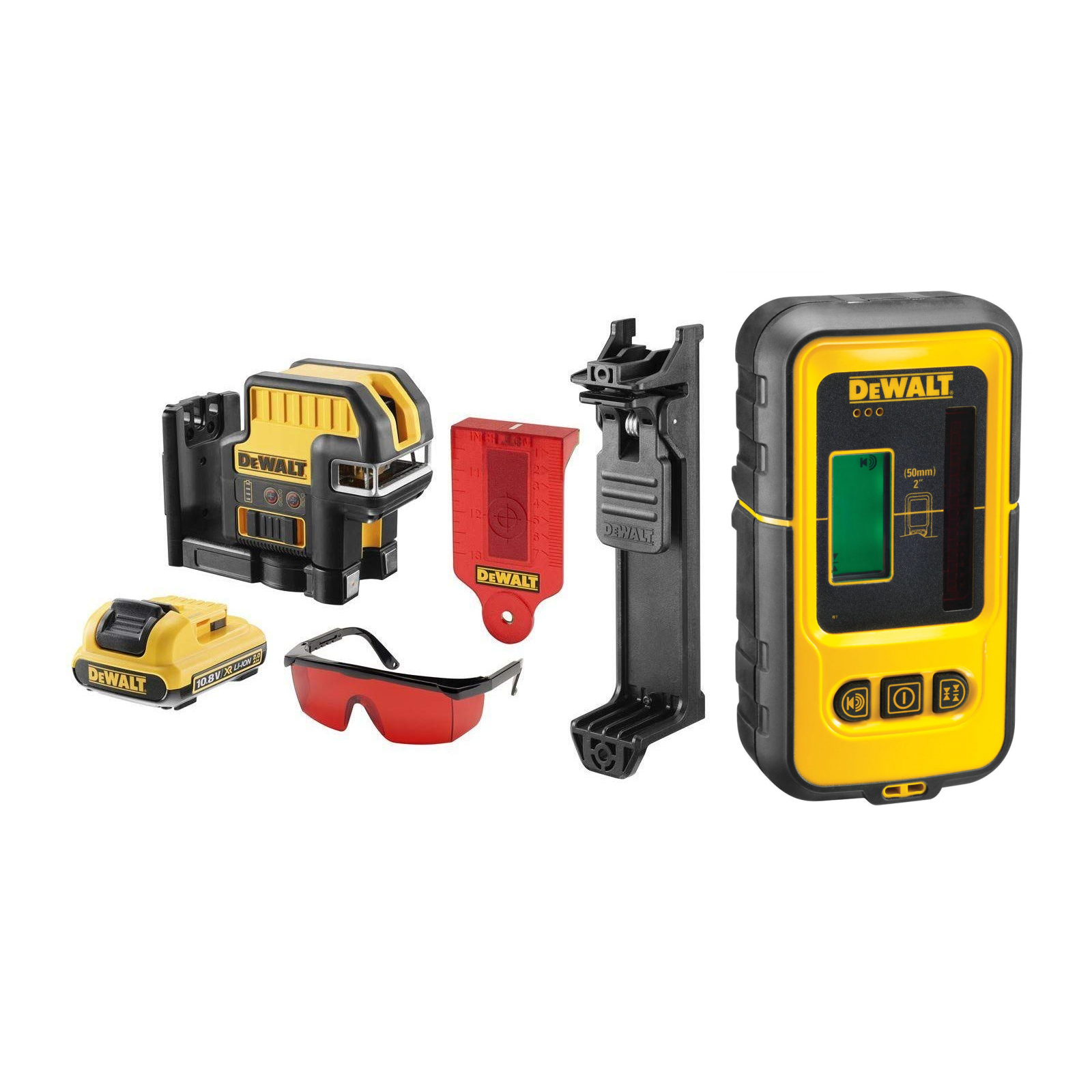 dce0825d1r-dewalt-kryzminis-lazerinis-nivelyras-de0892-linijinio-lazerio-detektorius DCE0825D1R DeWALT kryžminis lazerinis nivelyras + DE0892 linijinio lazerio detektorius - Image 1