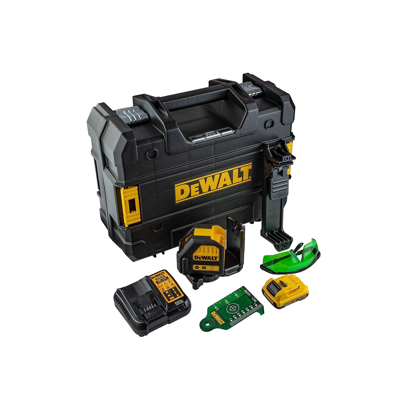 dce088d1g-dewalt-kryzminiu-liniju-lazerinis-nivelyras-1x20-ah DCE088D1G DeWALT kryžminių linijų lazerinis nivelyras (1x2.0 Ah) - Image 1