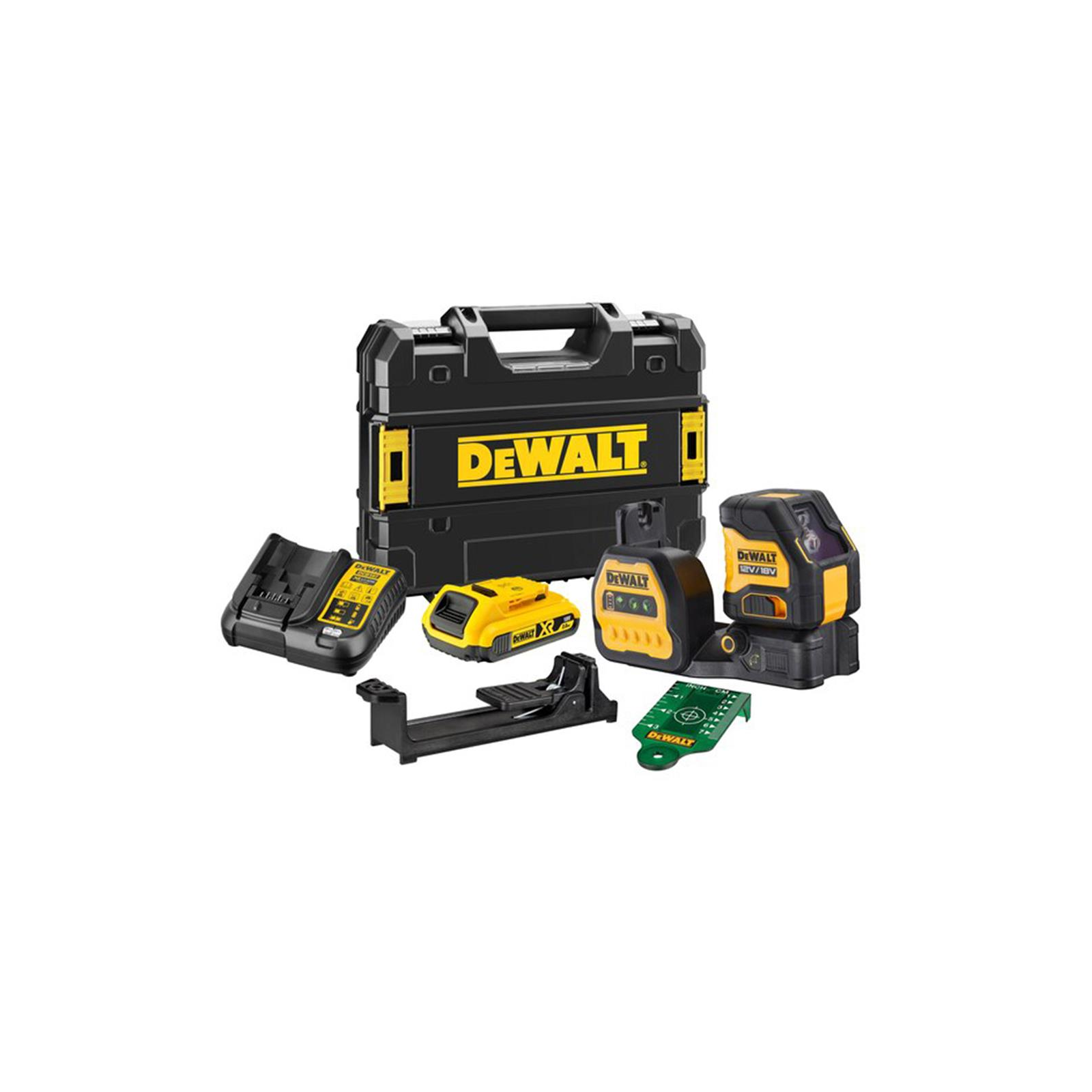 dce088d1g18-dewalt-1218v-kryzminiu-liniju-lazerinis-nivelyras-1x20-ah DCE088D1G18 DeWALT 12/18V kryžminių linijų lazerinis nivelyras (1x2.0 Ah) - Image 1