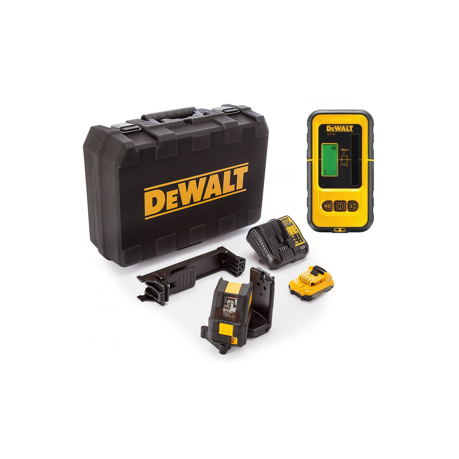 dce088d1r-dewalt-kryzminiu-liniju-lazerinis-nivelyras-de0892-linijinio-lazerio-detektorius DCE088D1R DeWALT kryžminių linijų lazerinis nivelyras + DE0892 linijinio lazerio detektorius - Image 1