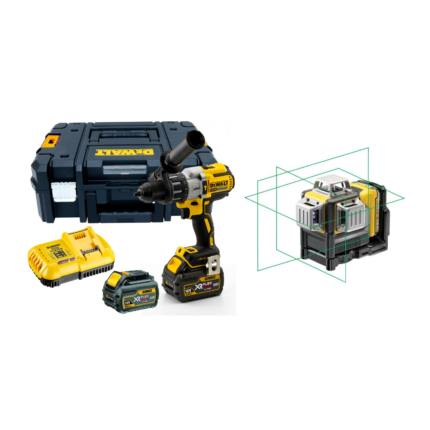 DCE089D1G DeWALT kryžminių linijų lazeris + DCD996T2 suktuvas - gręžtuvas