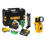DCE089D1G DeWALT kryžminių linijų lazeris + DCL510N DeWALT 10.8V/12V LED kompaktiškas šviestuvas (2x2.0 Ah)