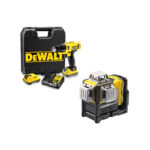 DCE089D1R DeWALT kryžminių linijų lazeris + DCD710D2 12V suktuvas - gręžtuvas