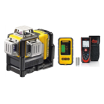 DCE089D1R DeWALT kryžminių linijų lazeris + DE0892 linijinio lazerio detektorius + Leica Disto D2 lazerinis atstumų matuoklis