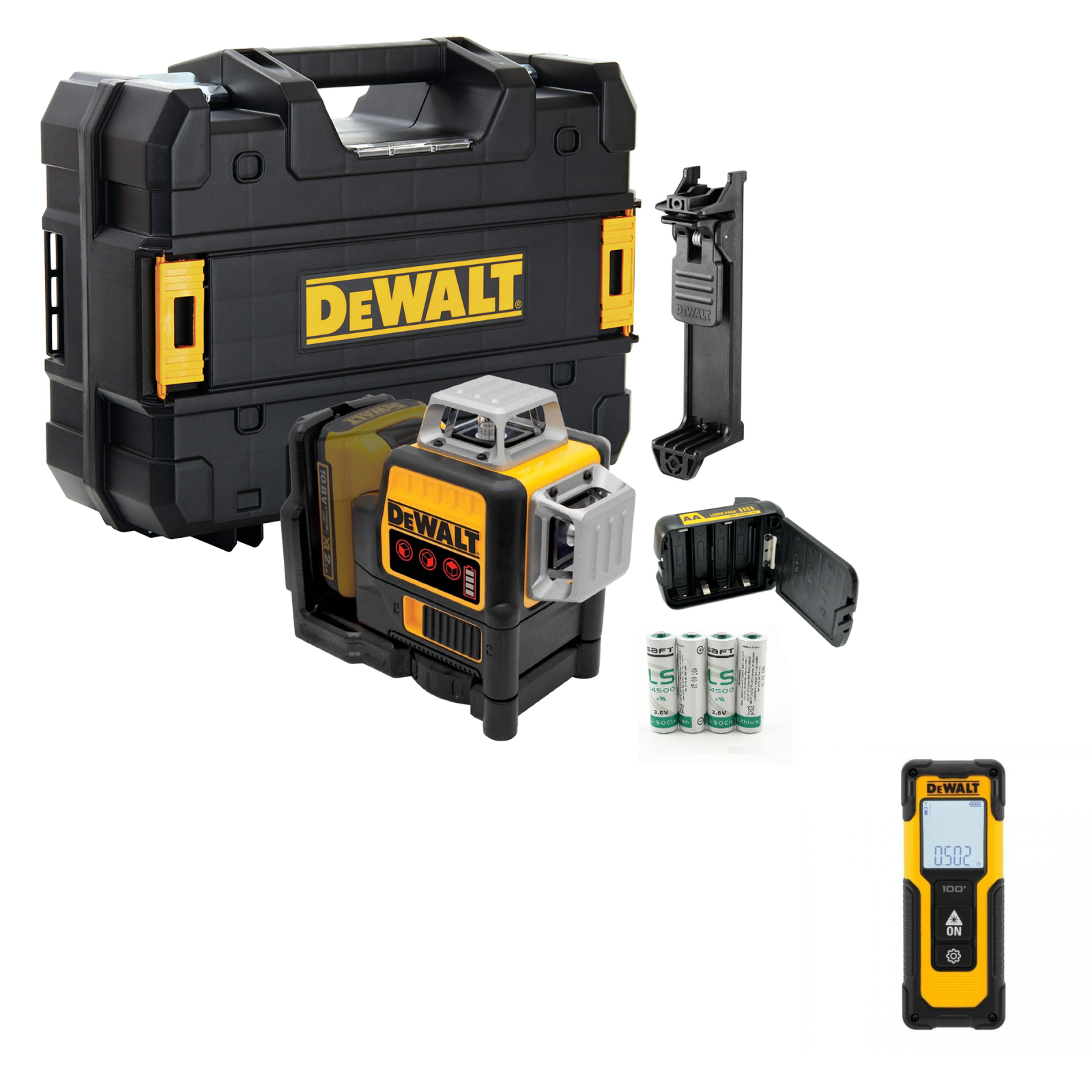 dce089rnt-dewalt-kryzminiu-liniju-lazeris-dwht77100-dewalt-atstumu-matuoklis-30-m-dovana DCE089RNT DeWALT kryžminių linijų lazeris + DWHT77100 DeWALT atstumų matuoklis 30 m DOVANA! - Image 1