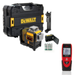 DCE089RNT DeWALT kryžminių linijų lazeris + Leica Disto D1 atstumų matuoklis (40 m) +  DOVANA!