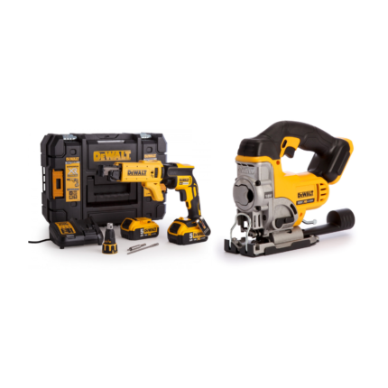 DCF620P2K DeWALT 18V gipskartonio gręžtuvas + DCS331N 18V siaurapjūklis