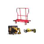 DCF620P2K DeWALT 18V gipskartonio suktuvas (2x5.0 Ah) + DCE555N freza + PW1000 plokščių vežimėlis