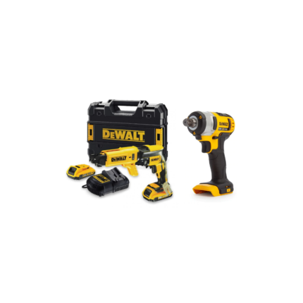 DCF809N DeWALT 18V smūginis suktuvas + DCF620D2K 18V gipskartonio suktuvas (2x2.0 Ah)