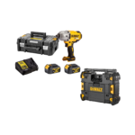 DCF899M2 + DWST1-81079 DeWALT 18V smūginis veržliasukis + DWST1-81079 DeWALT TSTAK radijo imtuvas (2x4.0 Ah)
