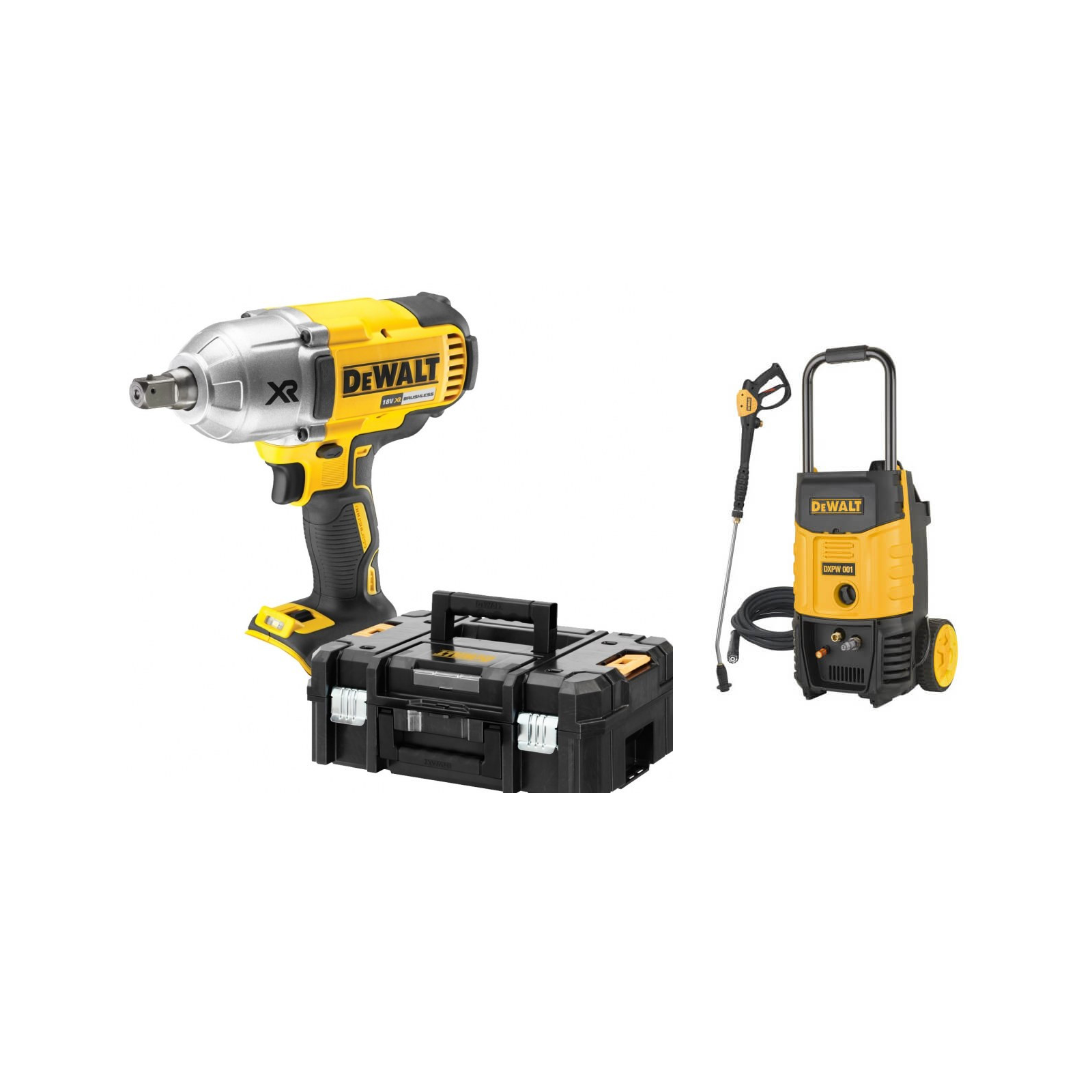 dcf899nt-dewalt-18v-smuginis-verzliasukis-dxpw001e-auksto-slegio-plovykla DCF899NT DeWALT 18V smūginis veržliasukis + DXPW001E aukšto slėgio plovykla - Image 1