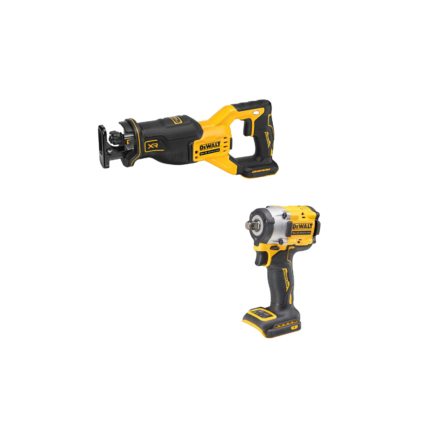 DCF921N DeWALT 18V smūginis 1/2" veržliasukis + DCS382N DeWALT 18V tiesinis pjūklas
