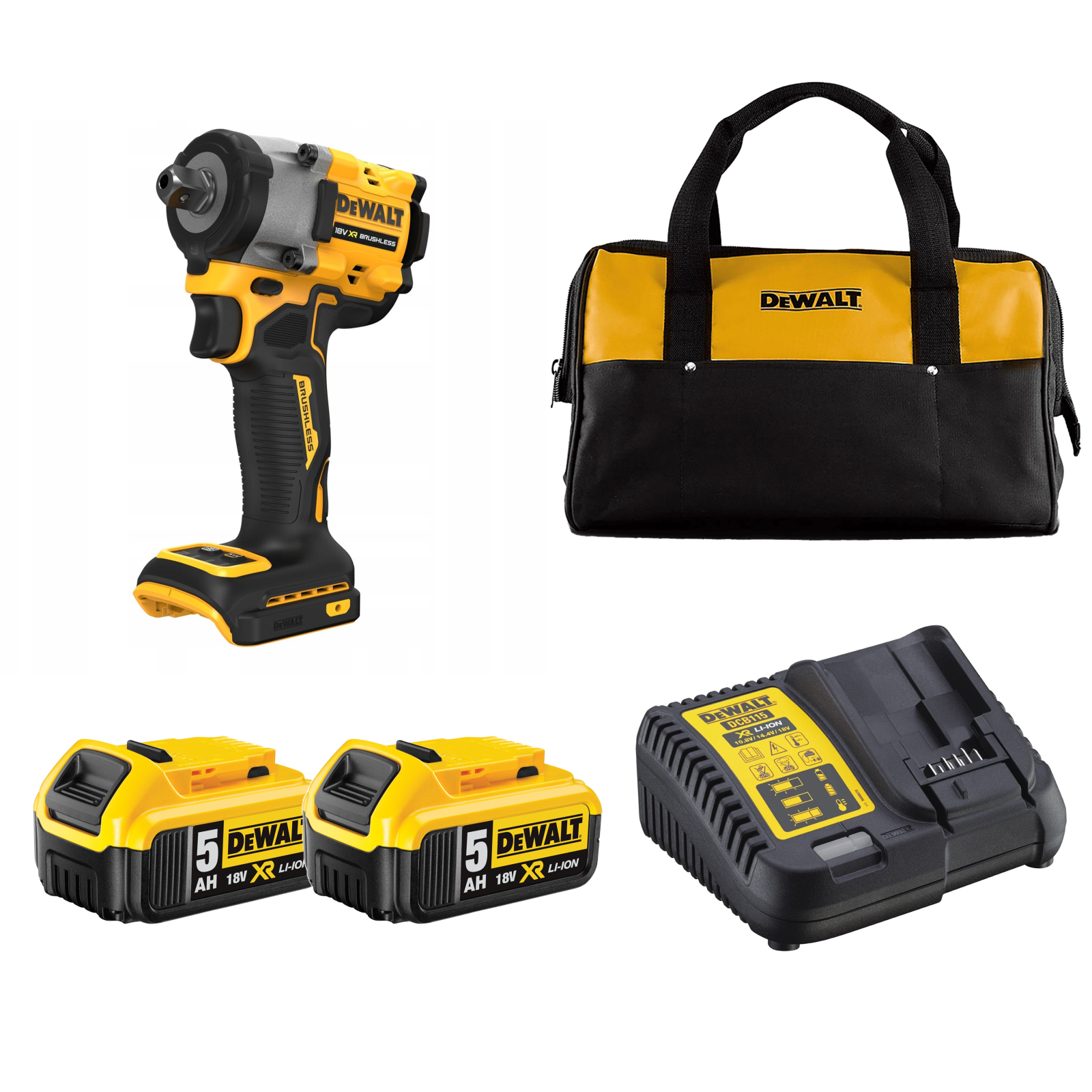 dcf922p2c-dewalt-18v-smuginis-12-verzliasukis-2x50-ah DCF922P2C DeWALT 18V smūginis 1/2" veržliasukis (2x5.0 Ah) - Image 1