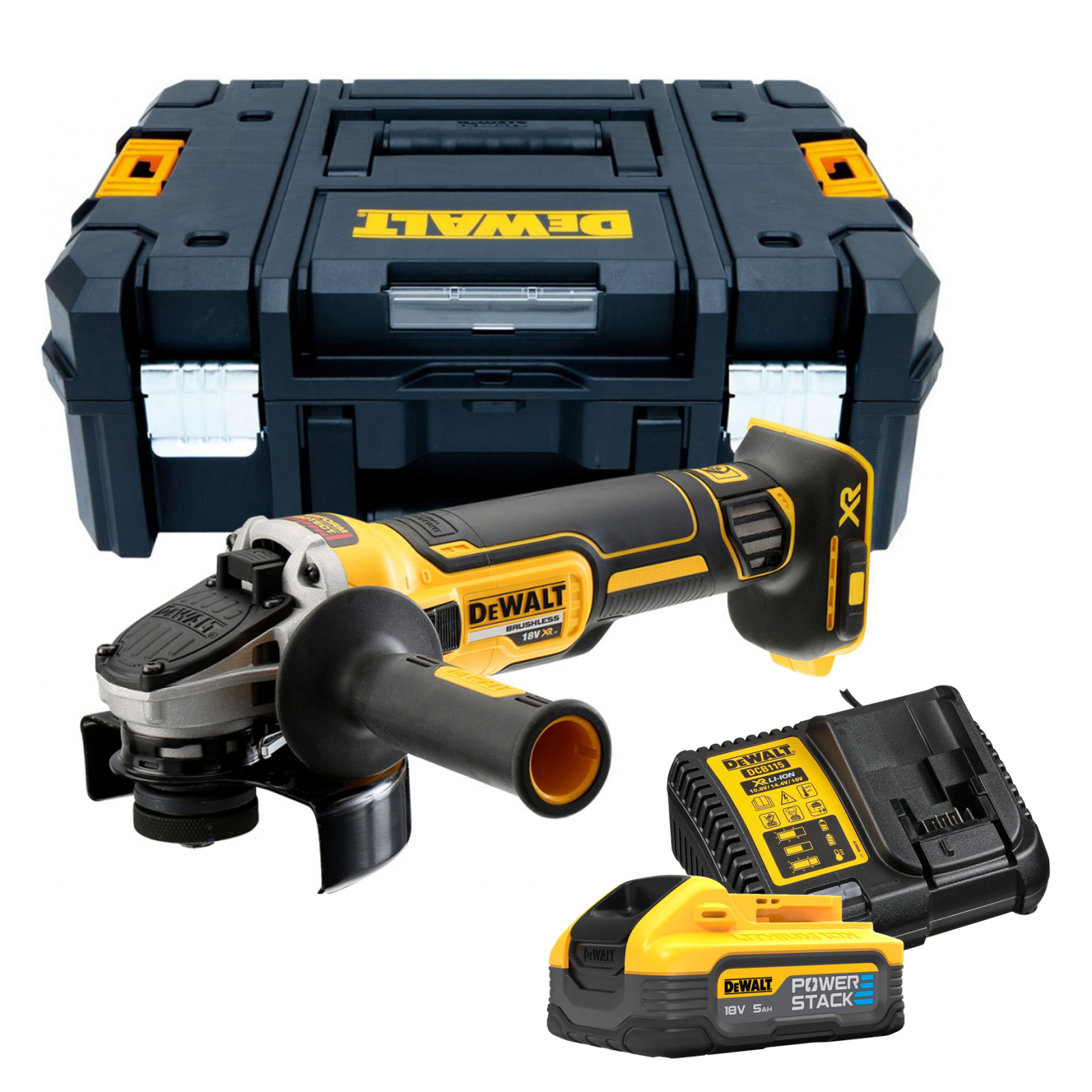 dcg405h1t-dewalt-18v-kampinis-slifuoklis-1x50-ah DCG405H1T DeWALT 18V kampinis šlifuoklis (1x5.0 Ah) - Image 1