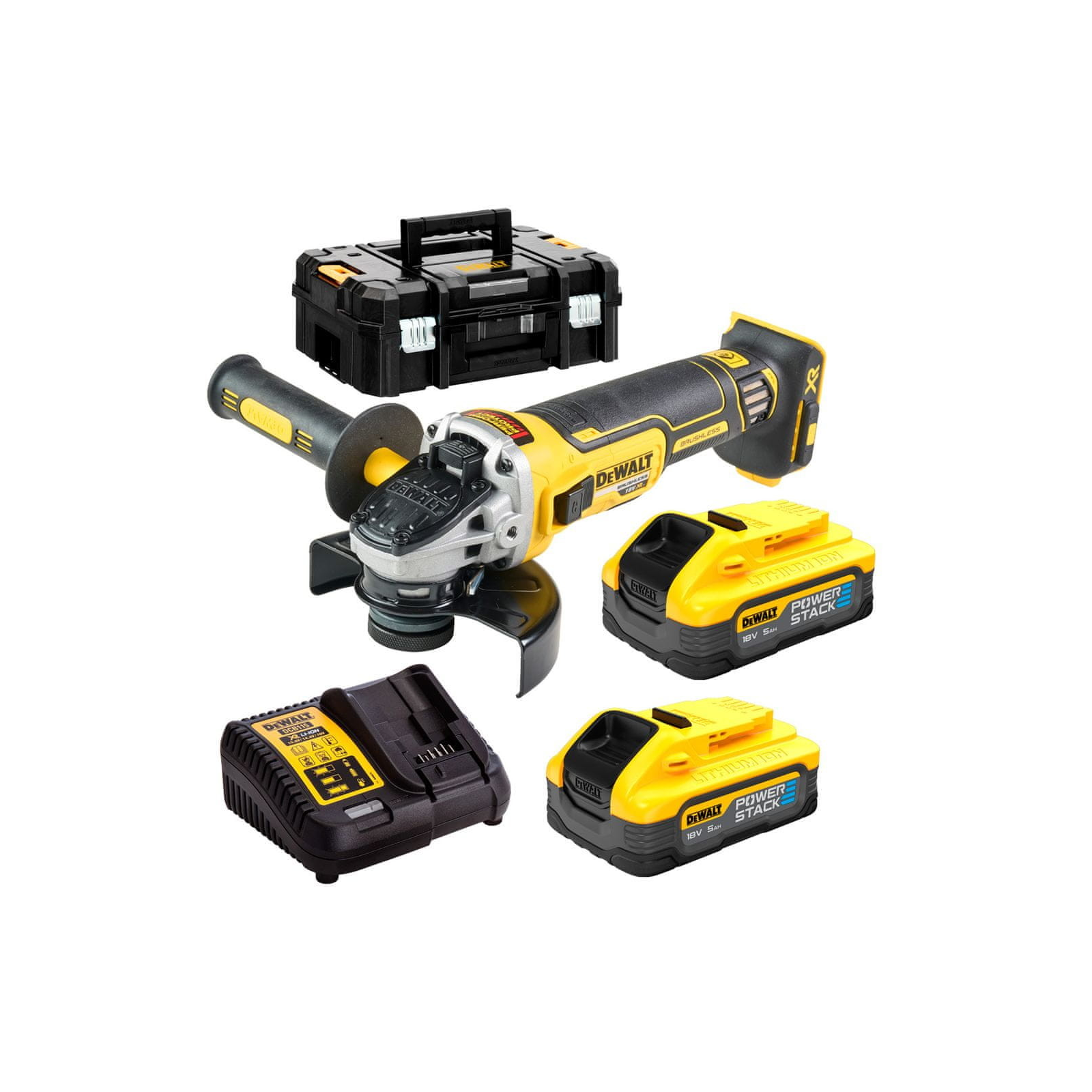 dcg405h2t-dewalt-18v-kampinis-slifuoklis-2x50-ah DCG405H2T DeWALT 18V kampinis šlifuoklis (2x5.0 Ah) - Image 1