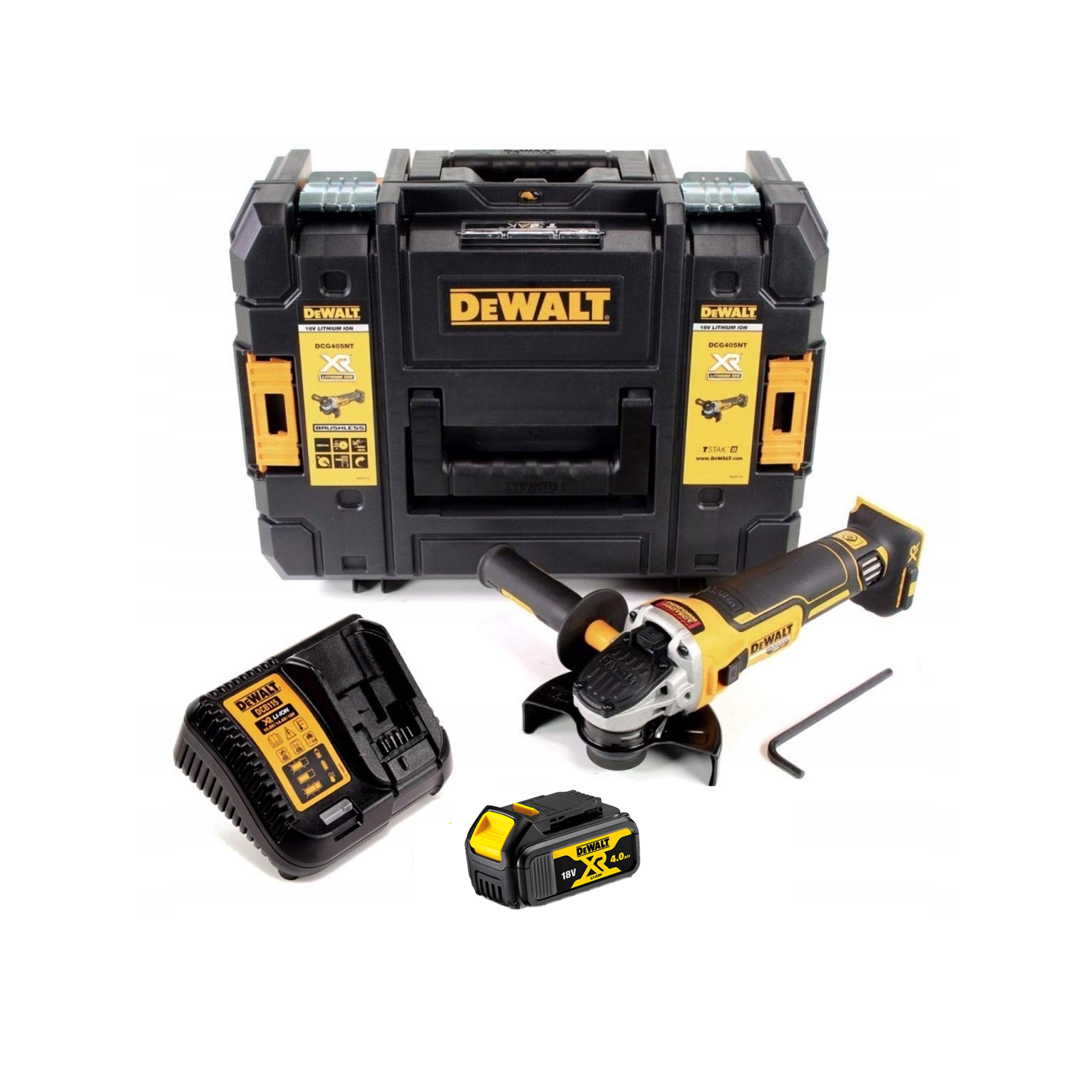 dcg405m1t-dewalt-18v-kampinis-slifuoklis-1x40-ah DCG405M1T DeWALT 18V kampinis šlifuoklis (1x4.0 Ah) - Image 1