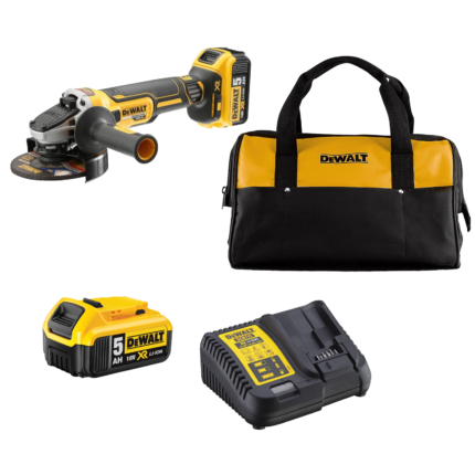 DCG405P2C DeWALT 18V kampinis šlifuoklis (2x5.0 Ah)