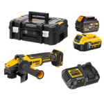 DCG409VSTP1T1 DeWALT 18V FLEXVOLT Advantage reguliuojamų greičių kampinis šlifuoklis (1x6.0 Ah+1x5.0 Ah)