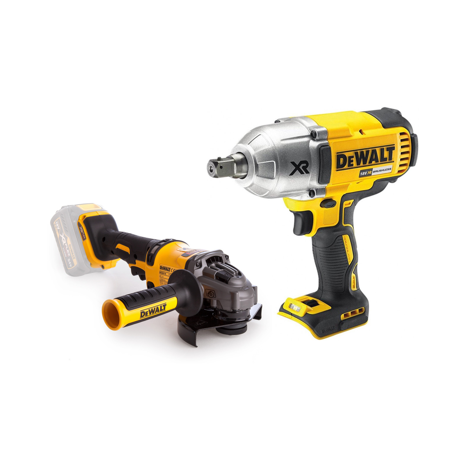 dcg414n-dewalt-flexvolt-54v-kampinis-slifuoklis-dcf899n-18v-smuginis-verzliasukis DCG414N DeWALT FLEXVOLT 54V kampinis šlifuoklis + DCF899N 18V smūginis veržliasukis - Image 1