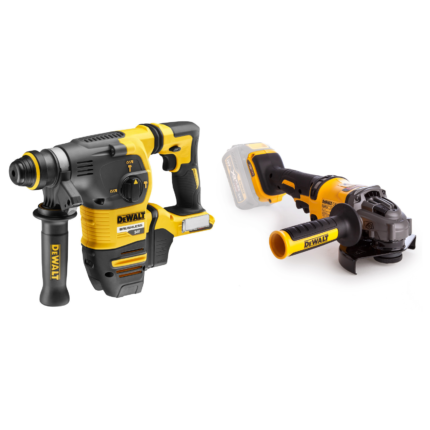 DCG414N DeWALT FLEXVOLT 54V kampinis šlifuoklis + DCH333N FLEXVOLT 54V SDS-Plus perforatorius 30 mm