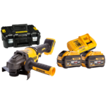 DCG414X2 DeWALT FLEXVOLT 54V kampinis šlifuoklis (2x9.0 Ah)