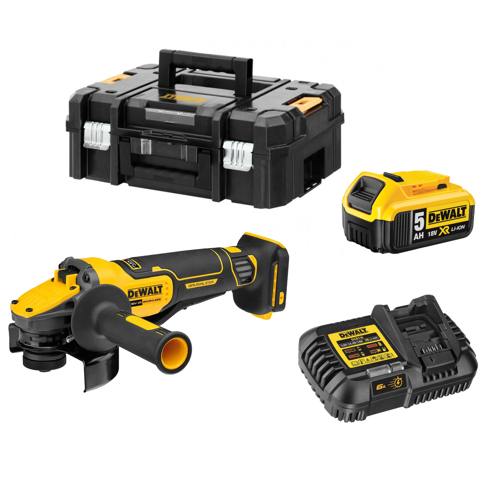 dcg416p1-dewalt-18v-flexvolt-advantage-kampinis-slifuoklis-1x50-ah DCG416P1 DeWALT 18V FLEXVOLT Advantage kampinis šlifuoklis (1x5.0 Ah) - Image 1