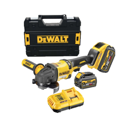 DCG418T2 DeWALT FLEXVOLT 54V kampinis šlifuoklis (2x6.0 Ah)