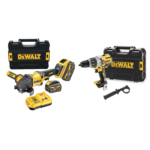 DCG418T2 DeWALT FLEXVOLT 54V kampinis šlifuoklis + DCD996NT 18V suktuvas – smūginis gręžtuvas