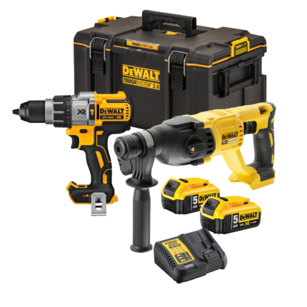 DCH133P2 DeWALT 18V perforatorius + DCD996N suktuvas-gręžtuvas + TOUGHSYSTEM 2.0 dėžė