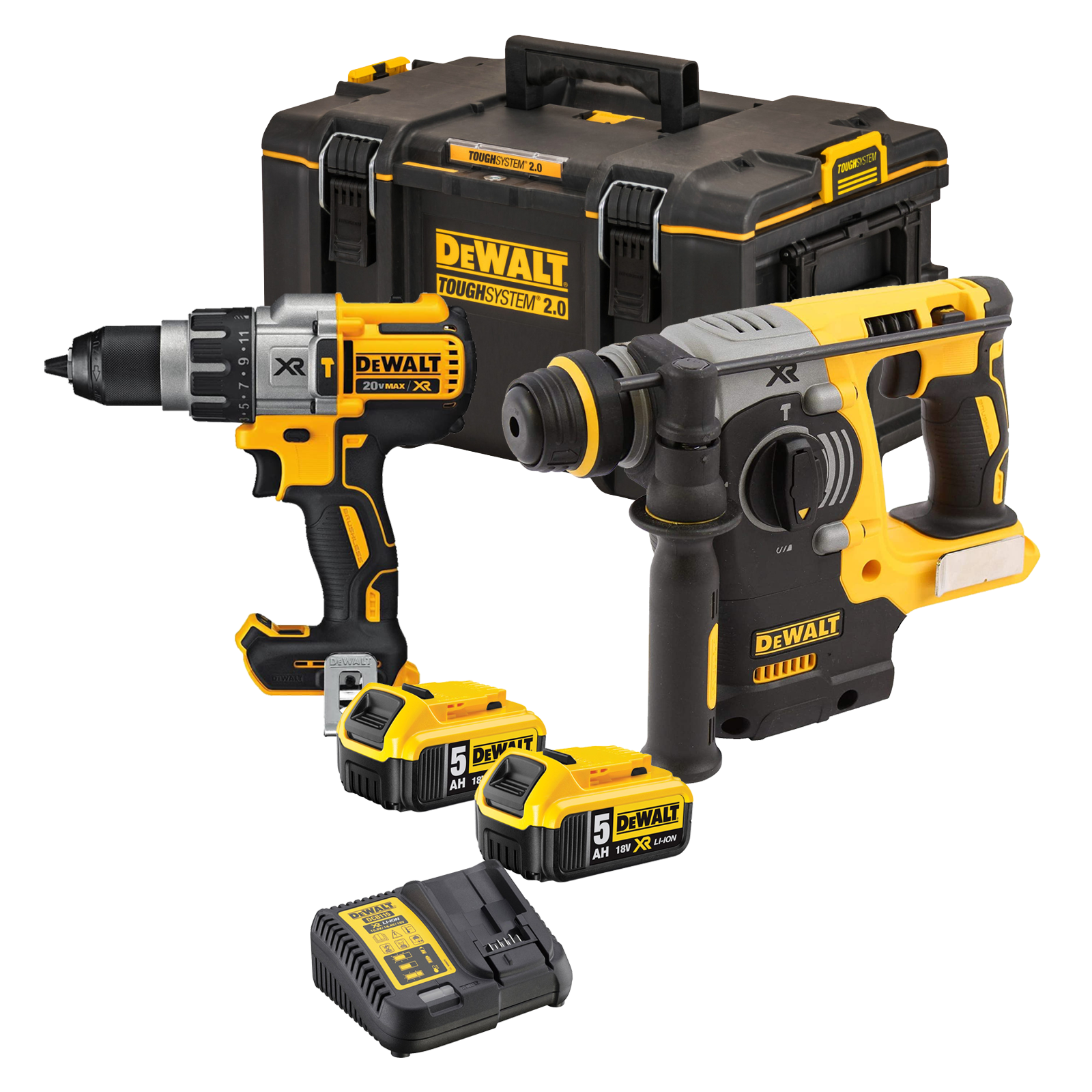 dch273p2-dewalt-18v-perforatorius-dcd996n-suktuvas-greztuvas-toughsystem-20-deze DCH273P2 DeWALT 18V perforatorius + DCD996N suktuvas-gręžtuvas + TOUGHSYSTEM 2.0 dėžė - Image 1