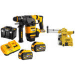 DCH333X2 DeWALT FLEXVOLT 54V SDS-Plus perforatorius 30mm (2x9.0 Ah) + D25304DH dulkių surinkimo sistema