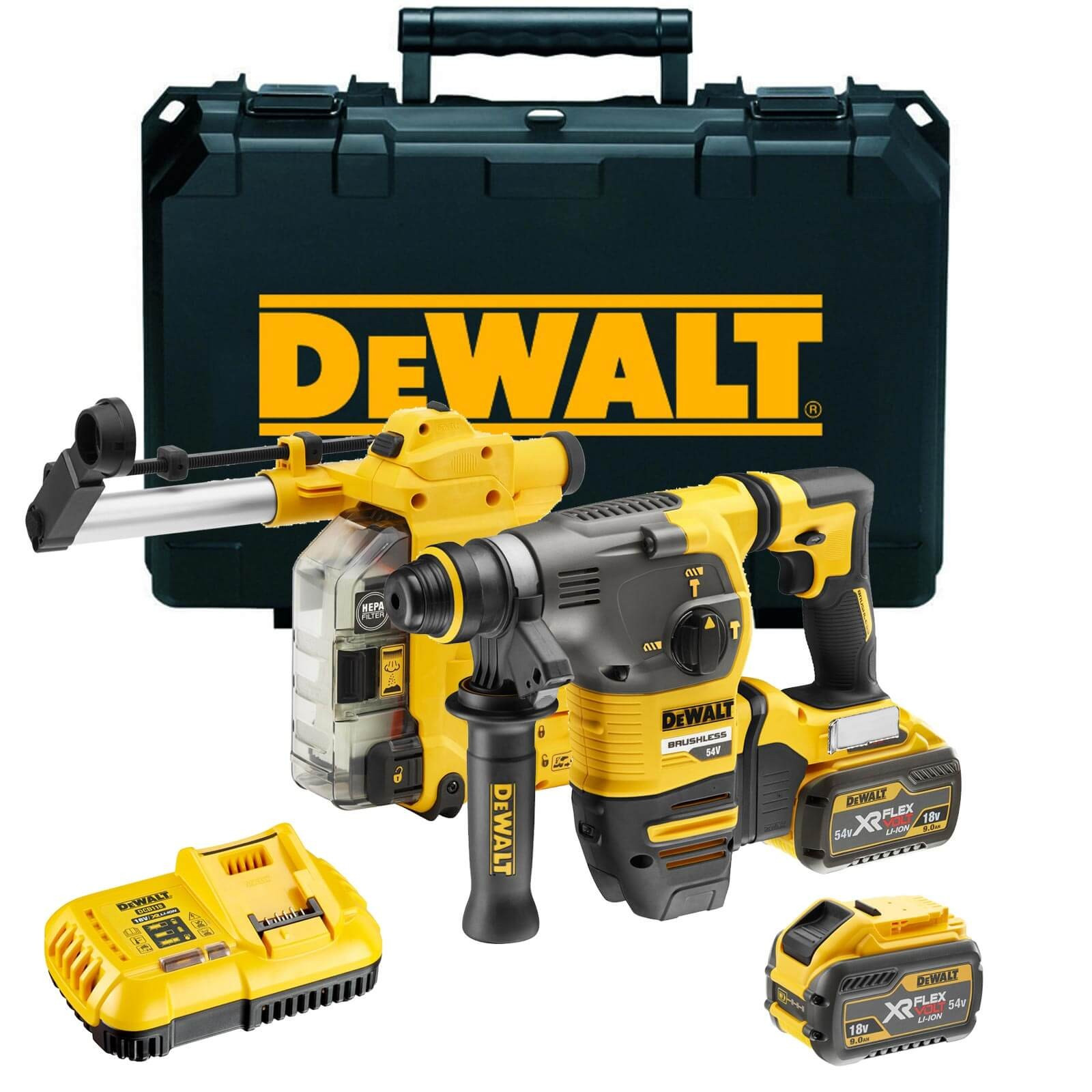 dch335x2-dewalt-flexvolt-54v-sds-plus-perforatorius-35j-2x90-ah DCH335X2 DeWALT FLEXVOLT 54V SDS-Plus perforatorius 3,5J (2x9.0 Ah) - Image 1