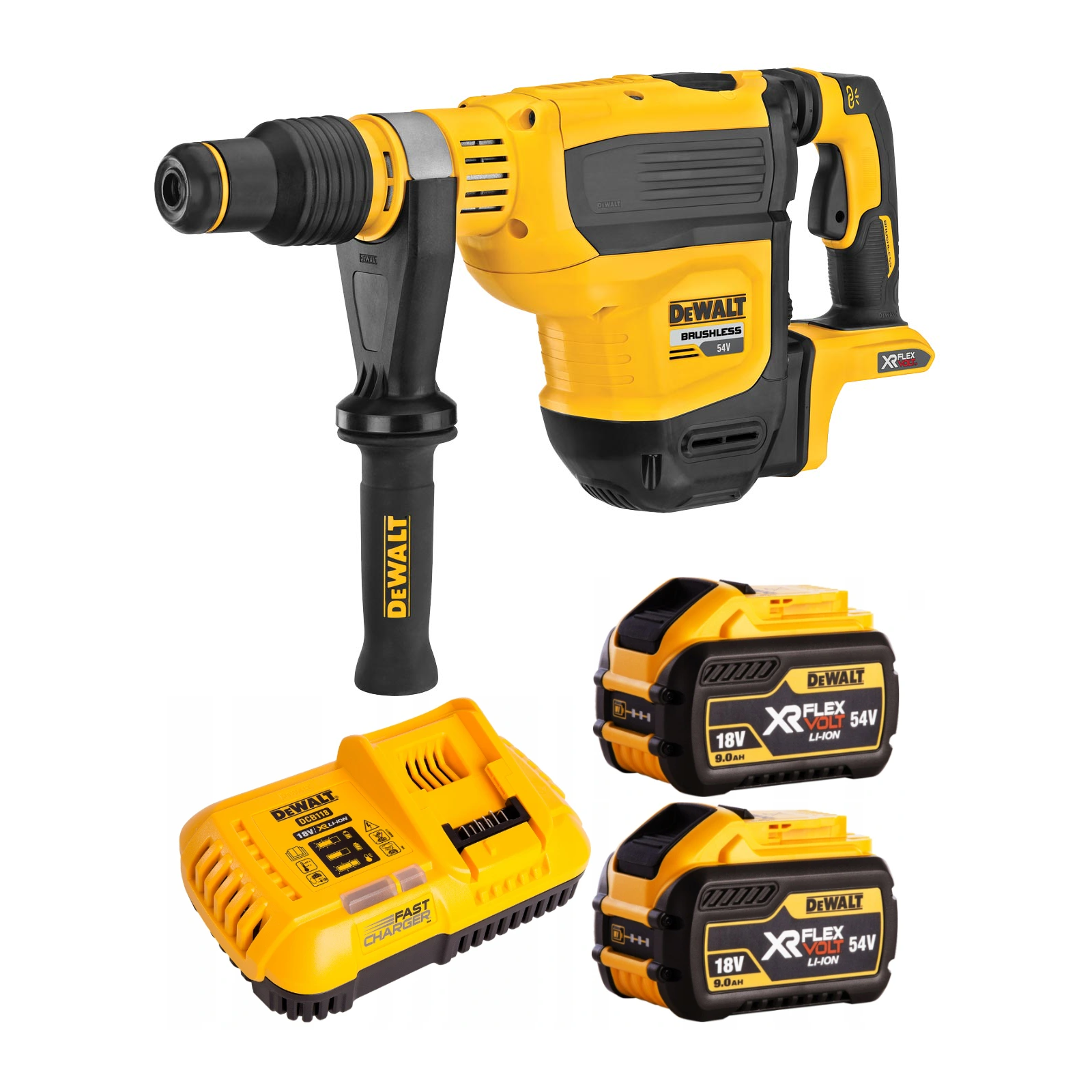 dch614x2-dewalt-flexvolt-54v-sds-max-105j-perforatorius-2x90-ah DCH614X2 DeWALT FLEXVOLT 54V SDS-Max 10,5J perforatorius (2x9.0 Ah) - Image 1