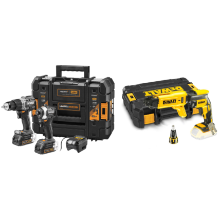 DCK200ME2GT DeWALT McLaren Edition 18V smūginis suktuvas + suktuvas-gręžtuvas (2x1.7 Ah) + DCF620NK juostinis suktuvas