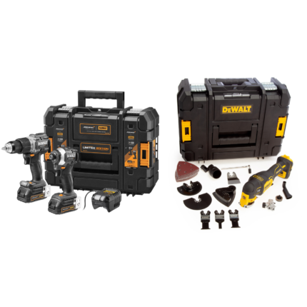 DCK200ME2GT DeWALT McLaren Edition 18V smūginis suktuvas + suktuvas-gręžtuvas (2x1.7 Ah) + DCS356NT daugiafunkcinis įrankis